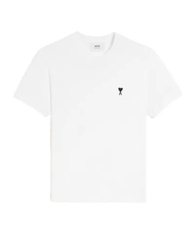 Ami Alexandre Mattiussi Ami Paris Men Ami De Coeur T-shirt In Organic Cotton Jersey In White