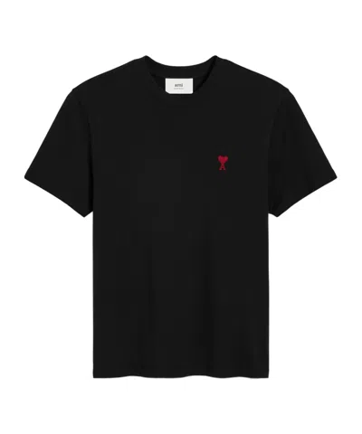 AMI ALEXANDRE MATTIUSSI AMI PARIS AMI DE COEUR LOGO-EMBROIDERED CREWNECK T-SHIRT