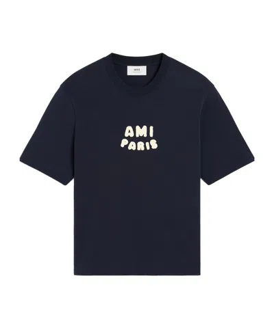 AMI ALEXANDRE MATTIUSSI AMI PARIS LOGO PATCH CREWNECK T-SHIRT