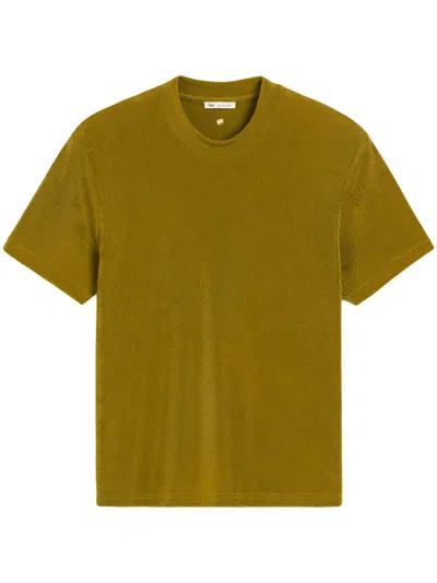 Ami Alexandre Mattiussi Khaki Rib Jersey Short Sleeve T-shirt Green In Lichen
