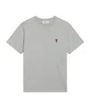 Ami Alexandre Mattiussi Logo Heavy Cotton T-shirt In Grey