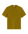 Ami Alexandre Mattiussi Khaki Rib Jersey Short Sleeve T-shirt Green In Lichen
