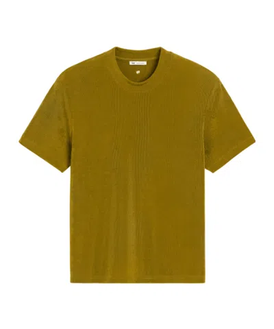 Ami Alexandre Mattiussi Khaki Rib Jersey Short Sleeve T-shirt Green In Lichen