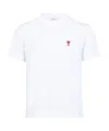Ami Alexandre Mattiussi De Coeur Embroidered Branding Regular-fit Stretch-organic Cotton T-shirt In White