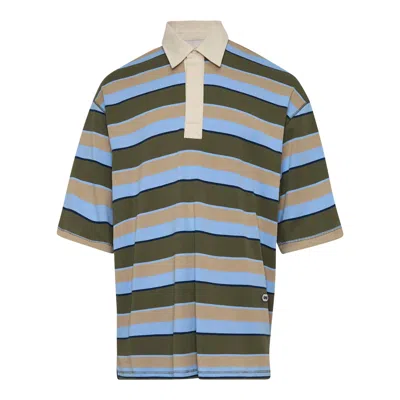 Ami Alexandre Mattiussi Short Sleeves Oversize Fit Striped Polo In Multi
