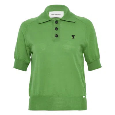 Ami Alexandre Mattiussi Short Sleeves Polo With Adc In Green