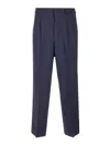 Ami Alexandre Mattiussi Virgin Wool Tailored Trousers Blue