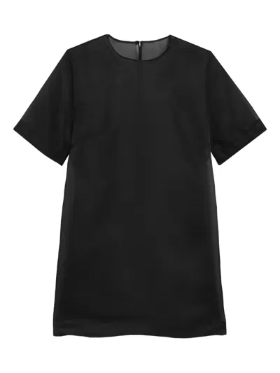 Ami Alexandre Mattiussi Short-sleeve Trapeze Mini Dress In Black