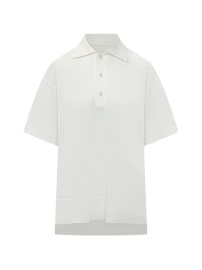 Ami Alexandre Mattiussi Short-sleeve Wool Polo Shirt In White