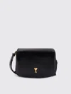 Ami Alexandre Mattiussi Ami Paris Women Leather Shoulder Bag With Logo Monogram In Black