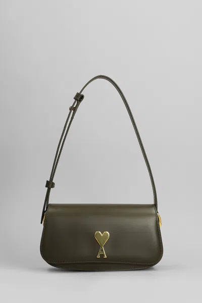 Ami Alexandre Mattiussi Shoulder Bag In Green Leather