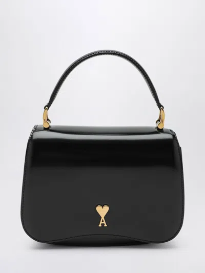 Ami Alexandre Mattiussi Black Handbag With Adc Patch On The Front And Adjustable And Removable Shoulder Strap In Leather Wom
