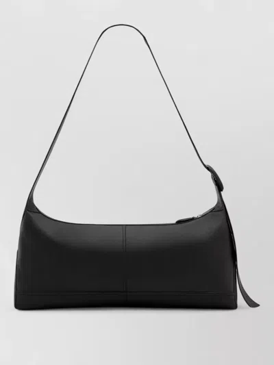 Ami Alexandre Mattiussi Shoulder Clutch Smooth Leather Strap In Black