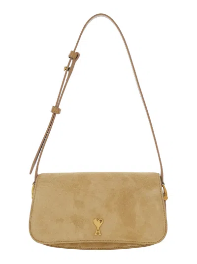 Ami Alexandre Mattiussi Ami Paris Women Suede Shoulder Bag With Logo On The Front In Multi