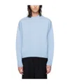 Ami Alexandre Mattiussi Shoulder Wool Sweater In Blue