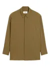 Ami Alexandre Mattiussi Green Wool Long Oversized Side Slits Shirt Green In Green