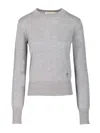 Ami Alexandre Mattiussi Crew-neck Wool-silk Blend Sweater In Gray