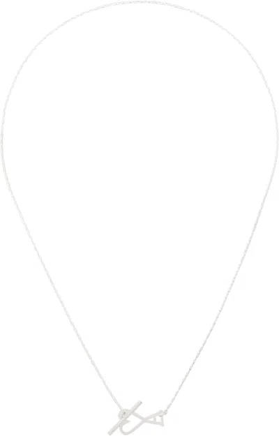 Ami Alexandre Mattiussi Silver Ami De Coeur 2 In 1 Chain Necklace In 900 Silver