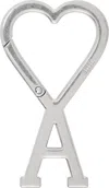 Ami Alexandre Mattiussi Silver Ami De Coeur Hook Keychain In 905 Vibrated Silver