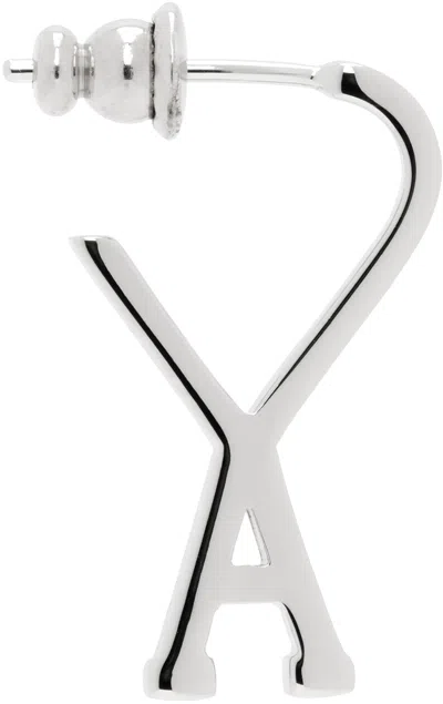 Ami Alexandre Mattiussi Silver Ami De Coeur Single Earring In Silver/900