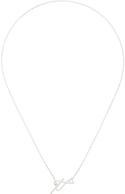 Ami Alexandre Mattiussi Silver Ami De Cœur '2 In 1' Chain Necklace In Silver/900