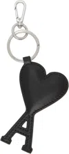 Ami Alexandre Mattiussi Ami Paris Keychain With Logo Unisex In Wool Gabardine Black