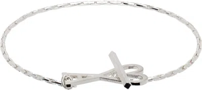 Ami Alexandre Mattiussi Silver Brass Ami De Coeur Chain Bracelet In Silver/900