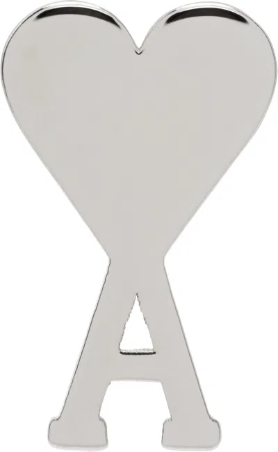 Ami Alexandre Mattiussi Silver Brass Ami De Coeur Single Stud Earring In Silver/900