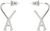 Ami Alexandre Mattiussi Silver Brass Small Ami De Coeur Hoop Earrings In 900 Silver