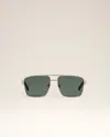 Ami Alexandre Mattiussi Silver Stainless Steel 75007 Sunglasses Grey In Silver/black