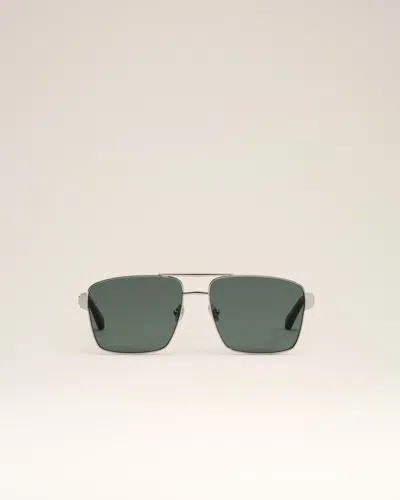 Ami Alexandre Mattiussi Silver Stainless Steel 75007 Sunglasses Grey In Green
