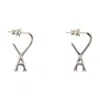 Ami Alexandre Mattiussi Silver-tone Metal Earrings With Architectural 'x' In White