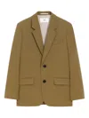 Ami Alexandre Mattiussi Green Wool Loose Single Breasted Jacket Green In Brown