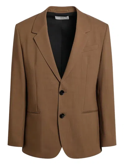 Ami Alexandre Mattiussi Ami Paris Hazelnut Single Breasted Wool Jacket In Brown