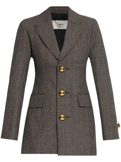AMI ALEXANDRE MATTIUSSI SINGLE-BREASTED BLAZER