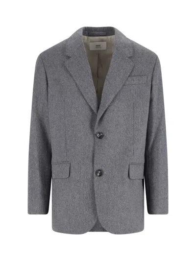 Ami Alexandre Mattiussi Single-breasted Blazer In Gray