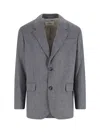 Ami Alexandre Mattiussi Ami Single-breasted Grey Virgin Wool Blazer With Classic Lapel In Gray