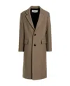 Ami Alexandre Mattiussi Single-breasted Button Coat In Brown