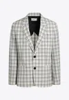 Ami Alexandre Mattiussi Ami Paris Single Breasted Cream Check Jacket