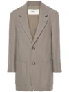 Ami Alexandre Mattiussi Single-breasted Coat In 281 Taupe
