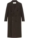 Shop Ami Alexandre Mattiussi Single-breasted Coat In Brown