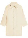 Ami Alexandre Mattiussi Ami Beige Cotton Mid-length Coat In Neutrals