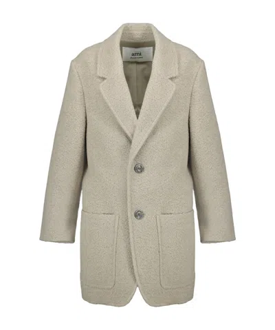 Ami Alexandre Mattiussi Single-breasted Coat In Nude