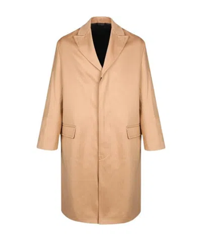 Ami Alexandre Mattiussi Single-breasted Cotton Coat In Brown