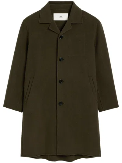 AMI ALEXANDRE MATTIUSSI SINGLE-BREASTED FELTED COAT
