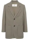 Ami Alexandre Mattiussi Single-breasted Virgin-wool Blend Blazer In Grey