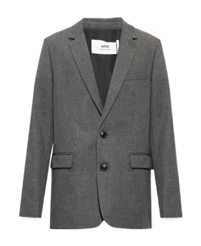 Ami Alexandre Mattiussi Single-breasted Wool Blazer In Black