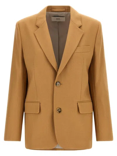 AMI ALEXANDRE MATTIUSSI SINGLE-BREASTED WOOL BLAZER WITH STRUCTURED SHOULDERS