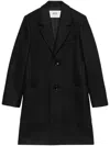 Ami Alexandre Mattiussi Single-breasted Wool Coat In Black