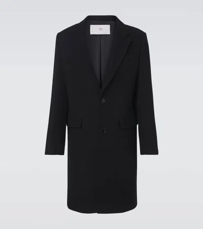 Ami Alexandre Mattiussi Single Breasted Wool Coat In Black